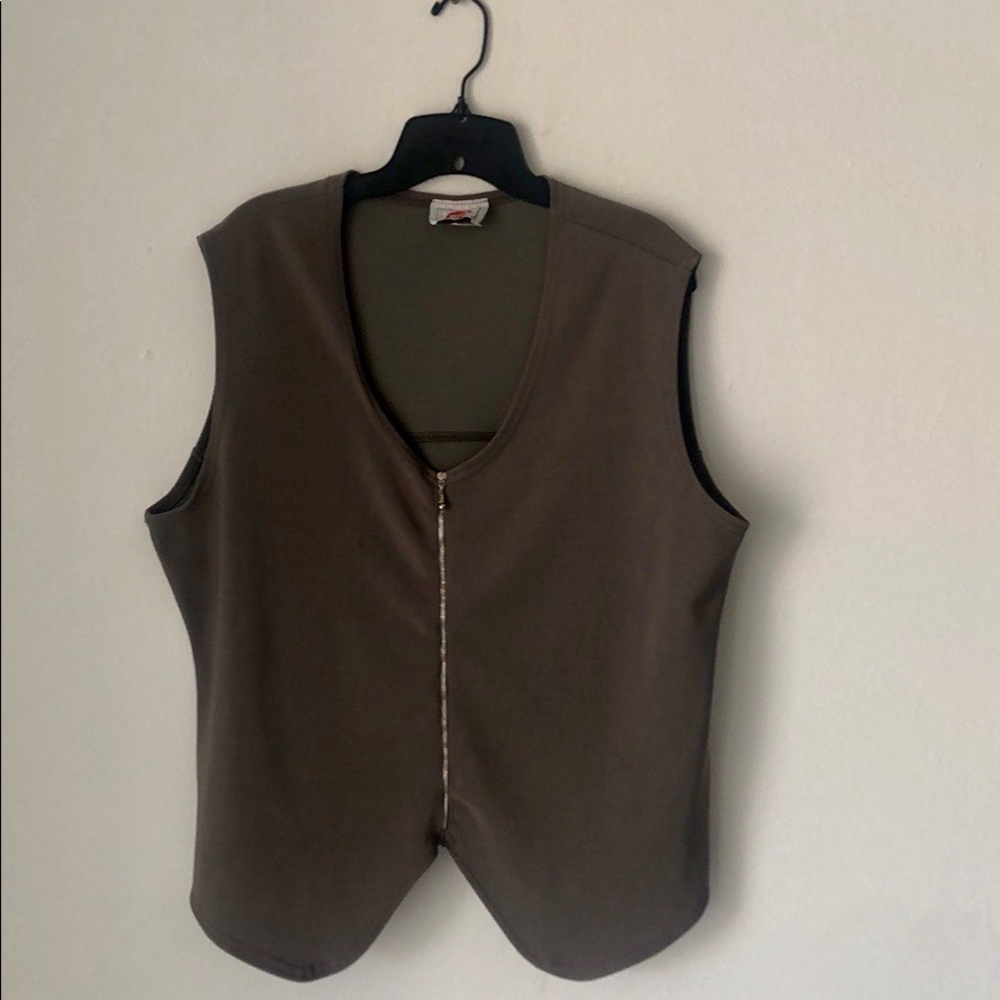 Sleeveless Cropped Zipper Vest